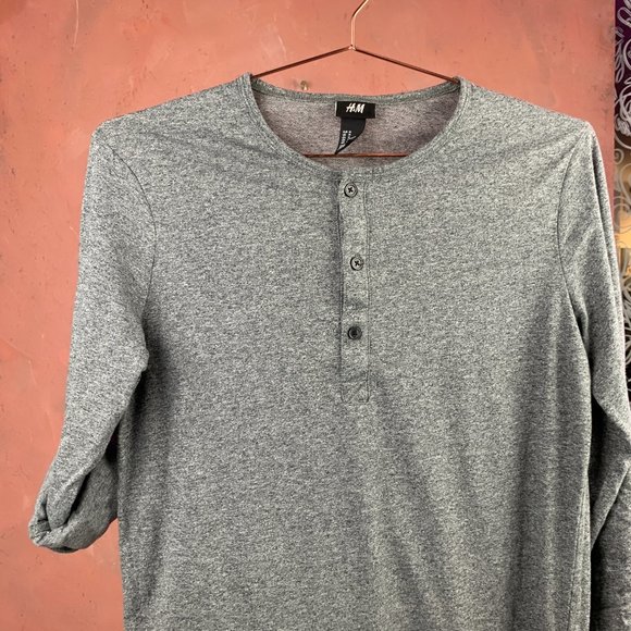 Men's MEDIUM Grey Baseball Tee / Grey Baseball T-Shirt / Men's Medium T-Shirts / - Picture 3 of 3